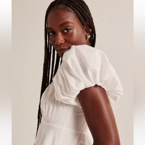 Abercrombie & Fitch Ruched Puff Sleeve Mini Dress - Picture 3 of 12